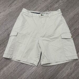 Tommy Hilfiger Golf Mens 32 Khaki Tan Cotton Cargo Shorts 2000 Y2K Preppy